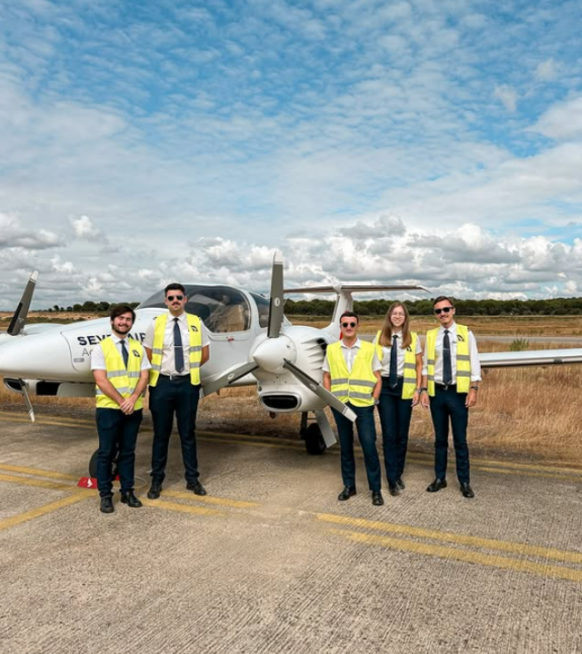 Group of cadets on tarmac in front of an aircraft 7air Group of cadets on tarmac in front of an aircraft